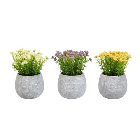 NATURE SPRING Faux Flowers-3-Piece Assorted Natural Lifelike Floral 6.25" Tall Arrangements, Greenery in Vases 684043NYT